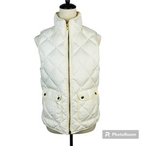 J. Crew Excursion Quilted Ivory Puffer Vest Women's Size S